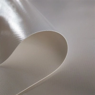 Țesătură elastică acoperită cu PVC alb